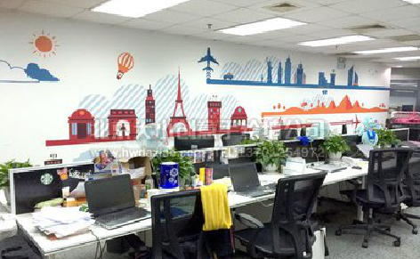 南平教你设计办公室墙绘的方法。