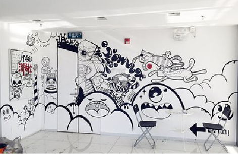 南平手绘墙并非传统涂鸦。